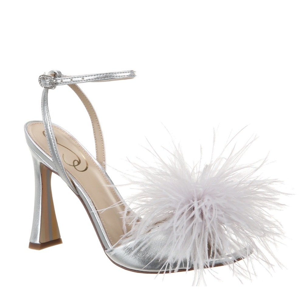 Leon Feather Heel in Soft Silver